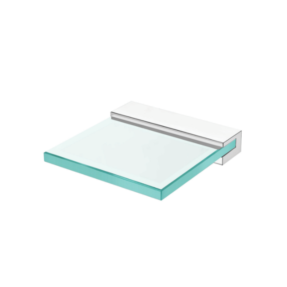Dax Venice Soap Dish Tray Wall Mount Tempered Glass Chrome Finish