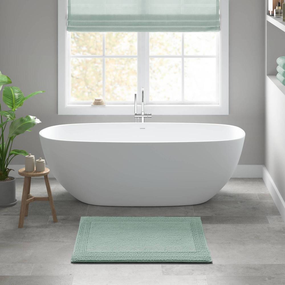 100% Cotton Tufted 3000 GSM Reversible Bath Rug Charcoal 21x34"