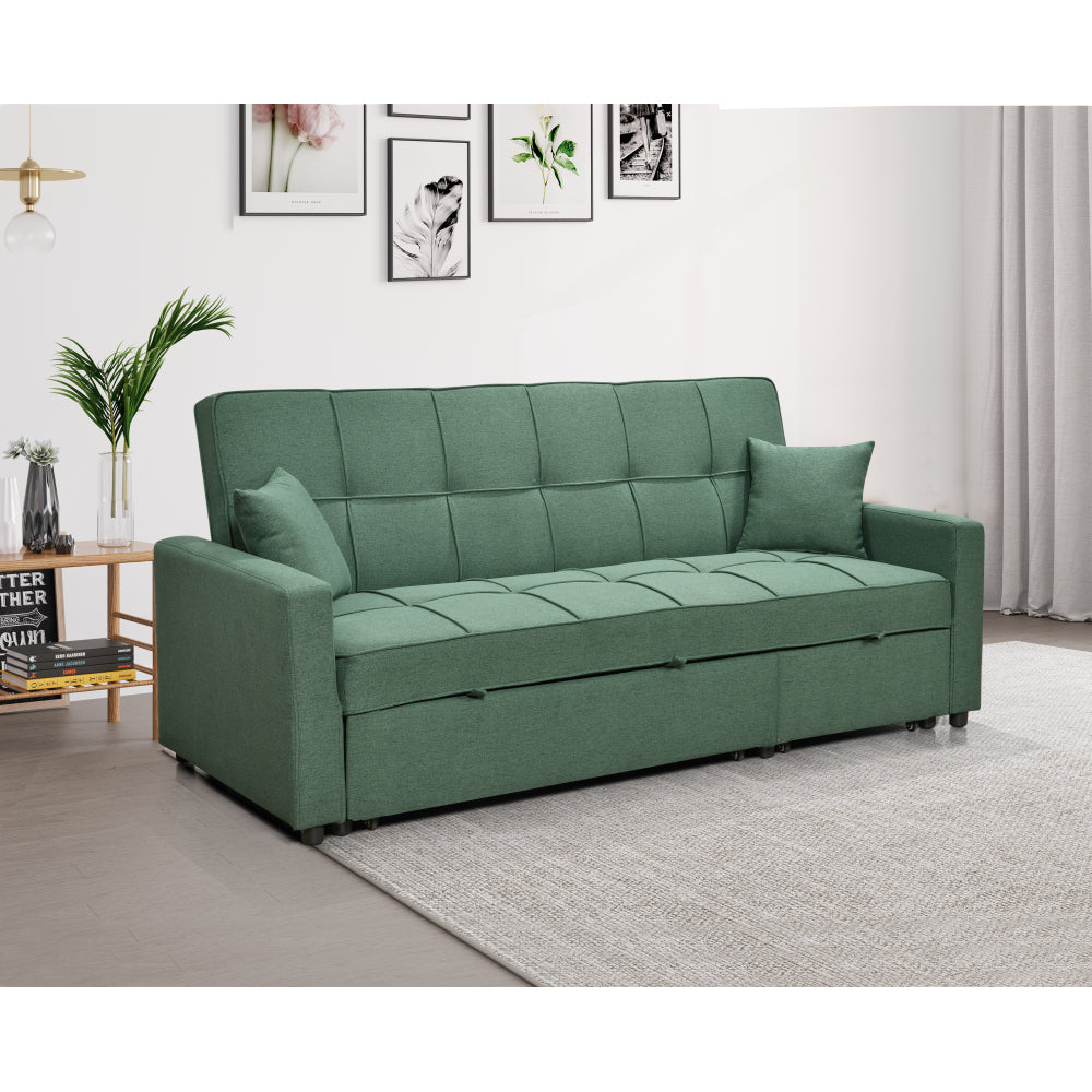 83" Oversized Upholstered Sofa Bed W/Pull Out Couch Bed & Adjustable Backrest,3 Seaters Sofa & Couch Convertible Sleep Sofabed for Home Apartment Living Room,Light Gray