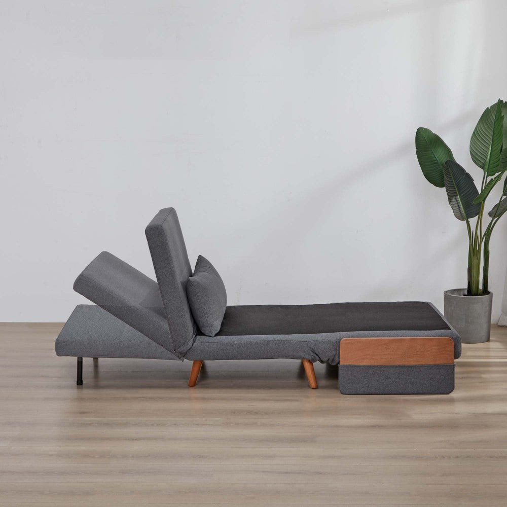 TRIO Modern Foldable Sofa Bed - Single-Seater with Breathable Linen Fabric, Converts in 10 Sec, 6-Level Adjustable Backrest, Silent Hinges, Space-Saving Multi-Functional Sleeper Sofa.