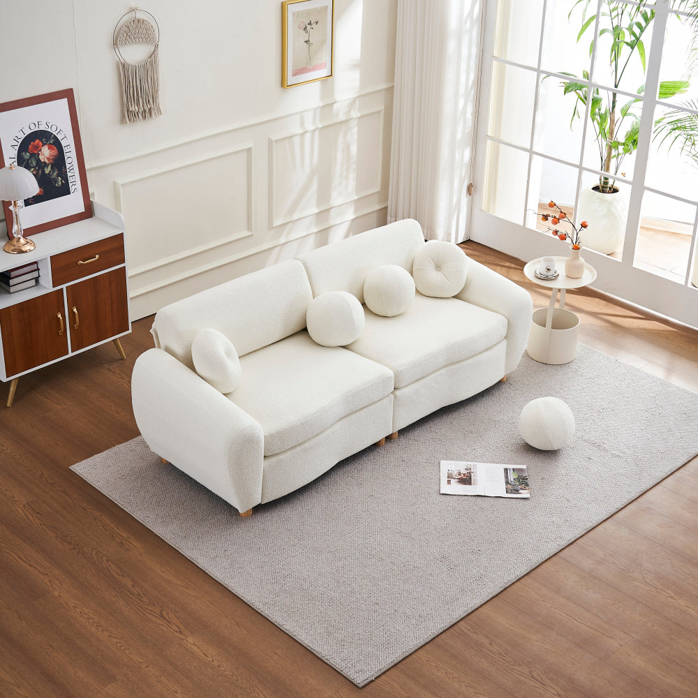 Modern Sofa for Living Room, 84" Green Chenille Sofa Couch, Sectional Love Seat Couch, Upholstered Sofa for Apatment Bedroom Home Office