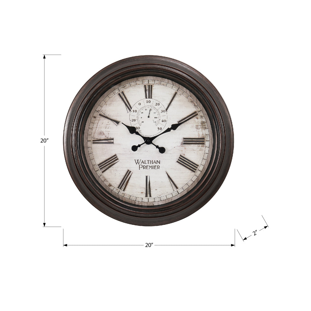 Clocks, 20" Round, Wall Clock, Brown, Transitional