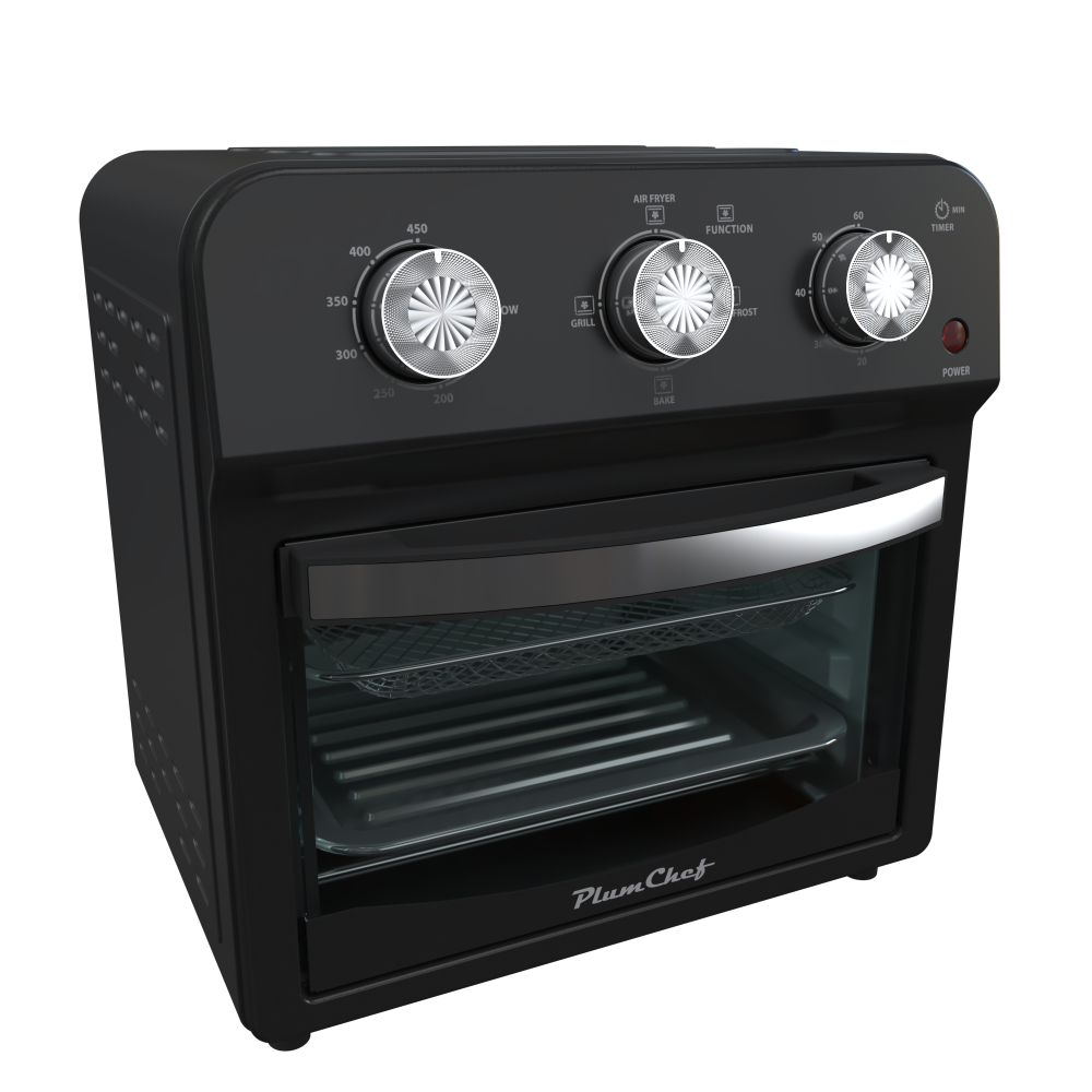 12.5 Quart Air Fryer Convection Toaster Oven, 1500W, 4 Cooking Modes, 7-in-1 Multifunction with Roast, Bake, Grill, Broil, Toast, Dehydrate, Defrost, Stainless Steel, Black