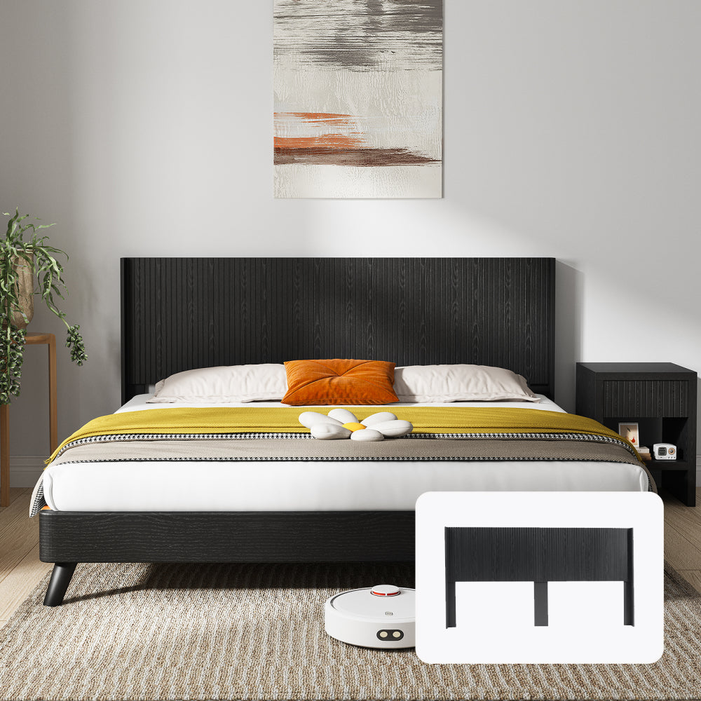 Night Stand with Drawer Storage Fluted Bed Side Table End Table Large Modern Wide Bedside Stand Mid Century Night Stands for Bedroom Living Room Sofa Office, Natural Wood