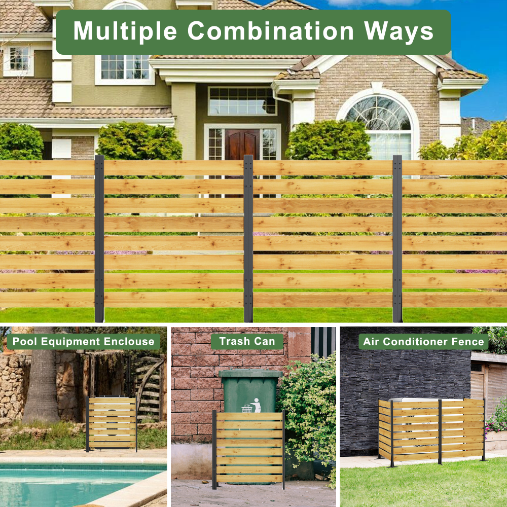 Goodyo 55"x38.5"W (2 Panels) Cedar Wood Privacy Screen, Outdoor Privacy Walls, Privacy Wood Fence for Pool Equipment Enclosure, Trash Can Enclosures, Air Conditioner Fence