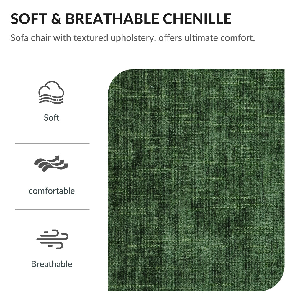 Modern Oversized Chair with Ottoman,Chenille Fabric Sofa Bed,Accent Chair Comfy Sofa with Cupholders and USB Charging Ports Chair for Living Room,Bedroom,Apartment