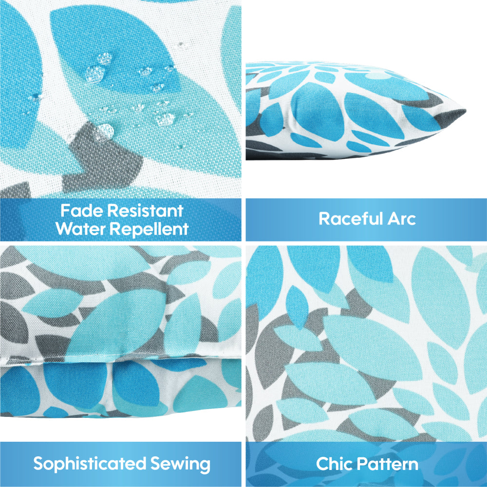 2 Pack Outdoor Throw Pillows, Waterproof & Fade-Resistant Patio Cushions for Garden, Porch, Poolside Furniture - Soft & Comfortable Decorative Pillow Covers (18x18 Inch, Blue)