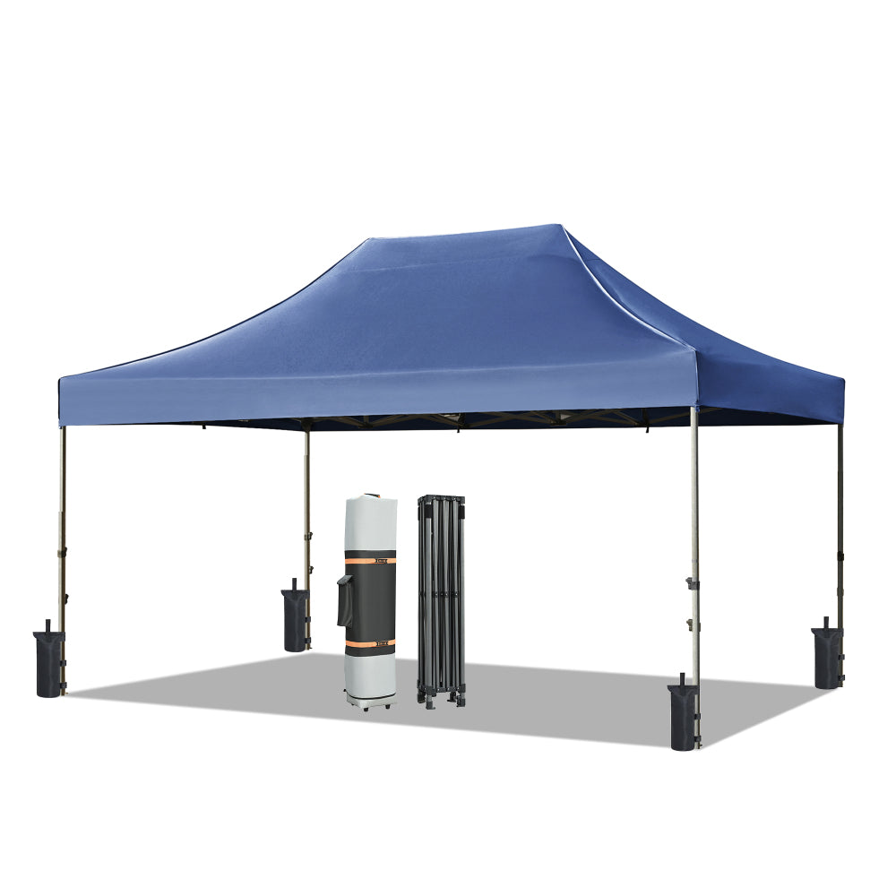TREXM 10x15 Pop Up Canopy Tent, Heavy Duty Party Tent with 4 Sidewalls UV Waterproof Protection, 3 Height Adjustable Outdoor Canopy Tent for Weddings, Events, and Backyard Gatherings, Navy