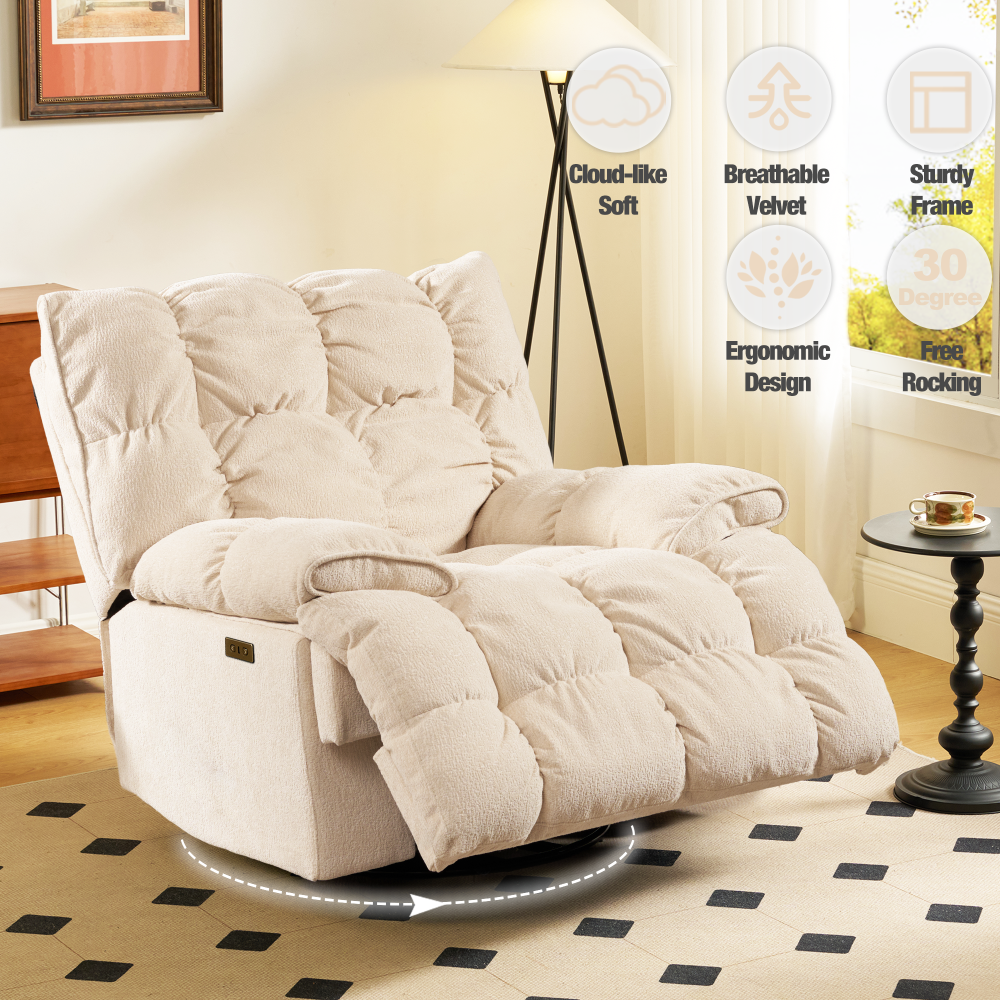 Sitjoy Classic Recliner S1-White Electirc
