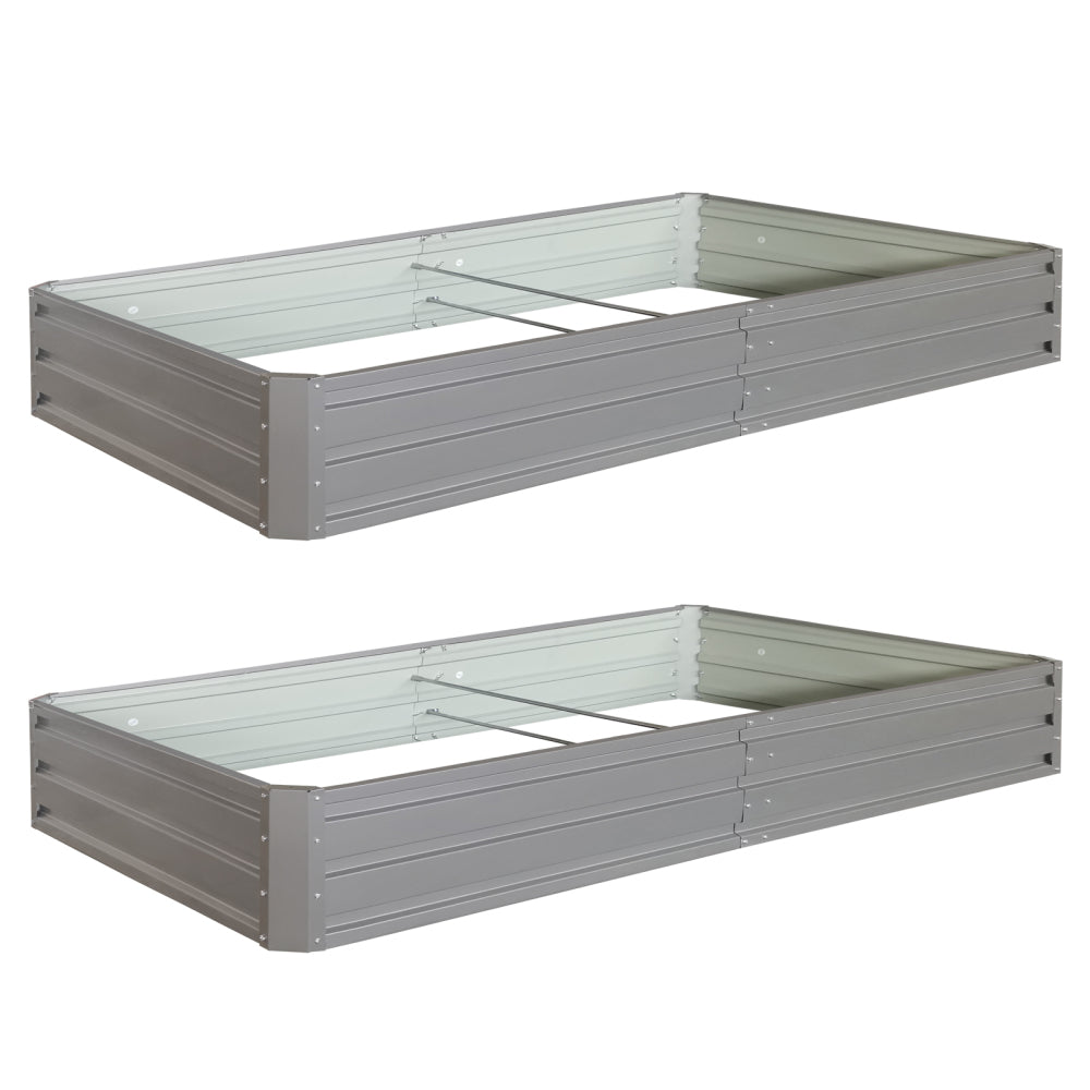6 x 3 x 1 ft (2 pack) Metal Garden Bed,Outdoor Planter Box Metal Patio Kit Planting Bed for Vegetables Flowers Herb,Green