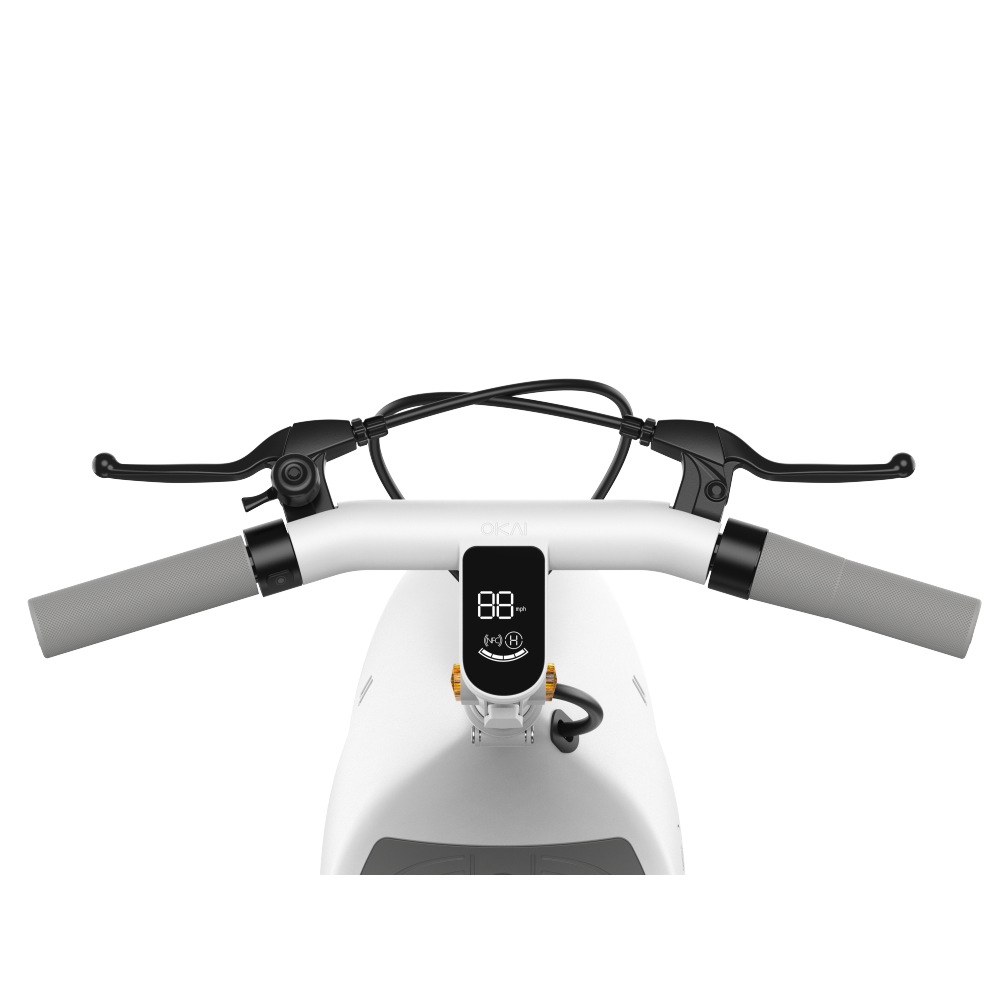 Electric Scooter with Foldable Seat w/35 Miles Operating Range & 15.5mph Max Speed - White