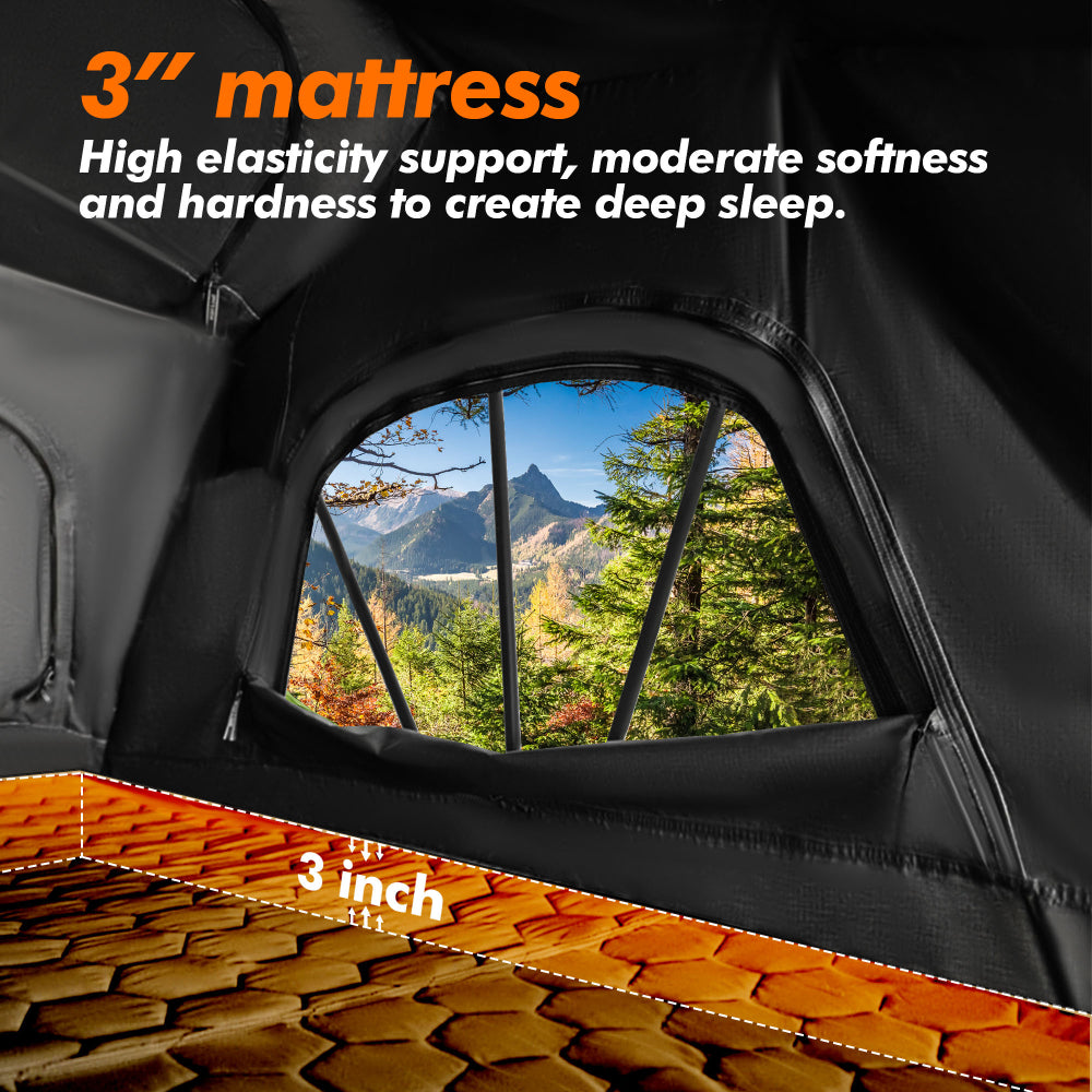 ILANDER Roof Top Tent 120cm, Entry level Overland Aluminium Fold Out Style Car Roof Tent for Sedan Van SUV Truck Camping Waterproof,Windproof ,Sturdy