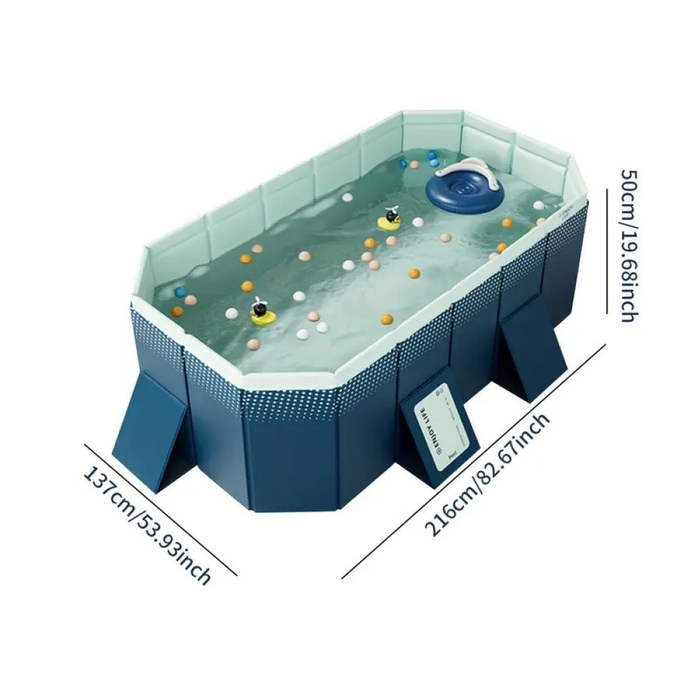 2.1m PVC folding pool (not inflatable) bathes and cools in summer, suitable for outdoor patio beach garden