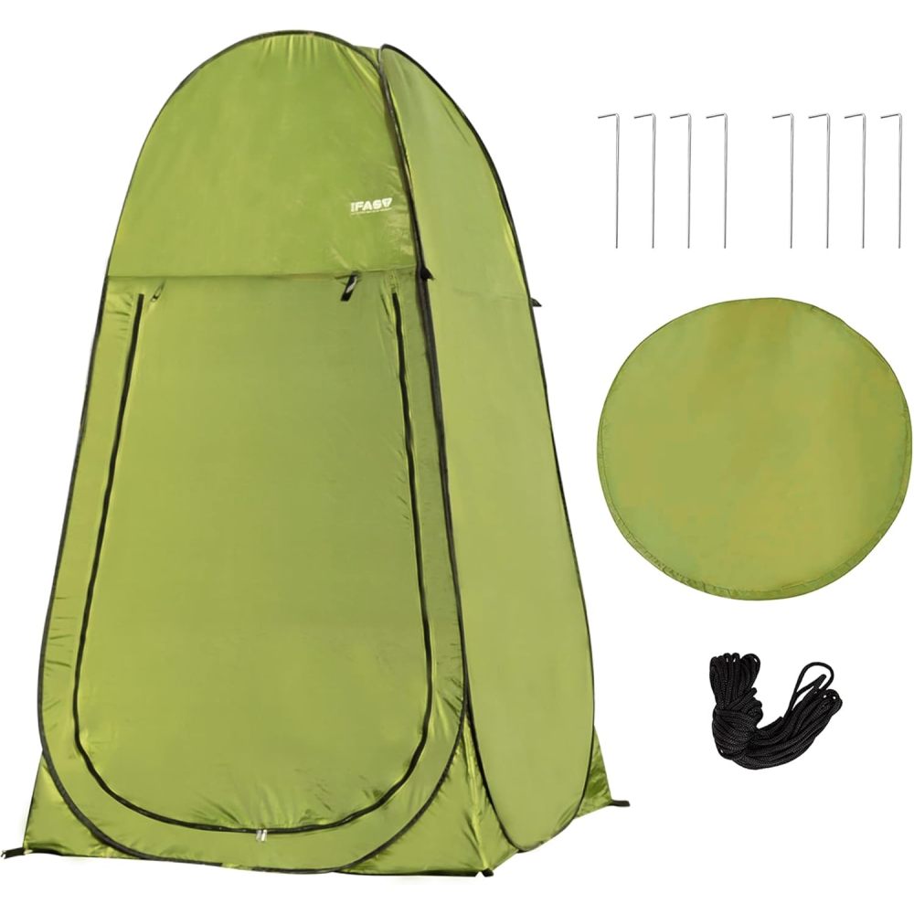 Camping Shower Tent 7FT Instant Pop Up Privacy Tents, Portable Toilet Tent Outdoor Dressing Room, Foldable Camp Sun Shelter for Beach Fishing