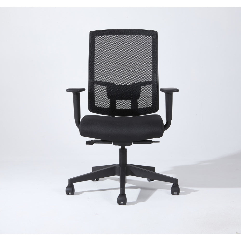 Complus Polyester Seat Pro Ergonomic High Back Office Task  Mesh Chair 27"H in Black Color With Arms