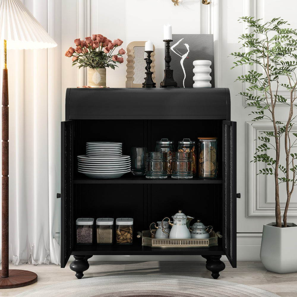 Art Accent Cabinet With 2 Doors, Sideboard Buffet Cabinet with Storage, Distressed Decorative Storage Cabinet With Embossed Pattern For Entryway Living Room Dining Room
