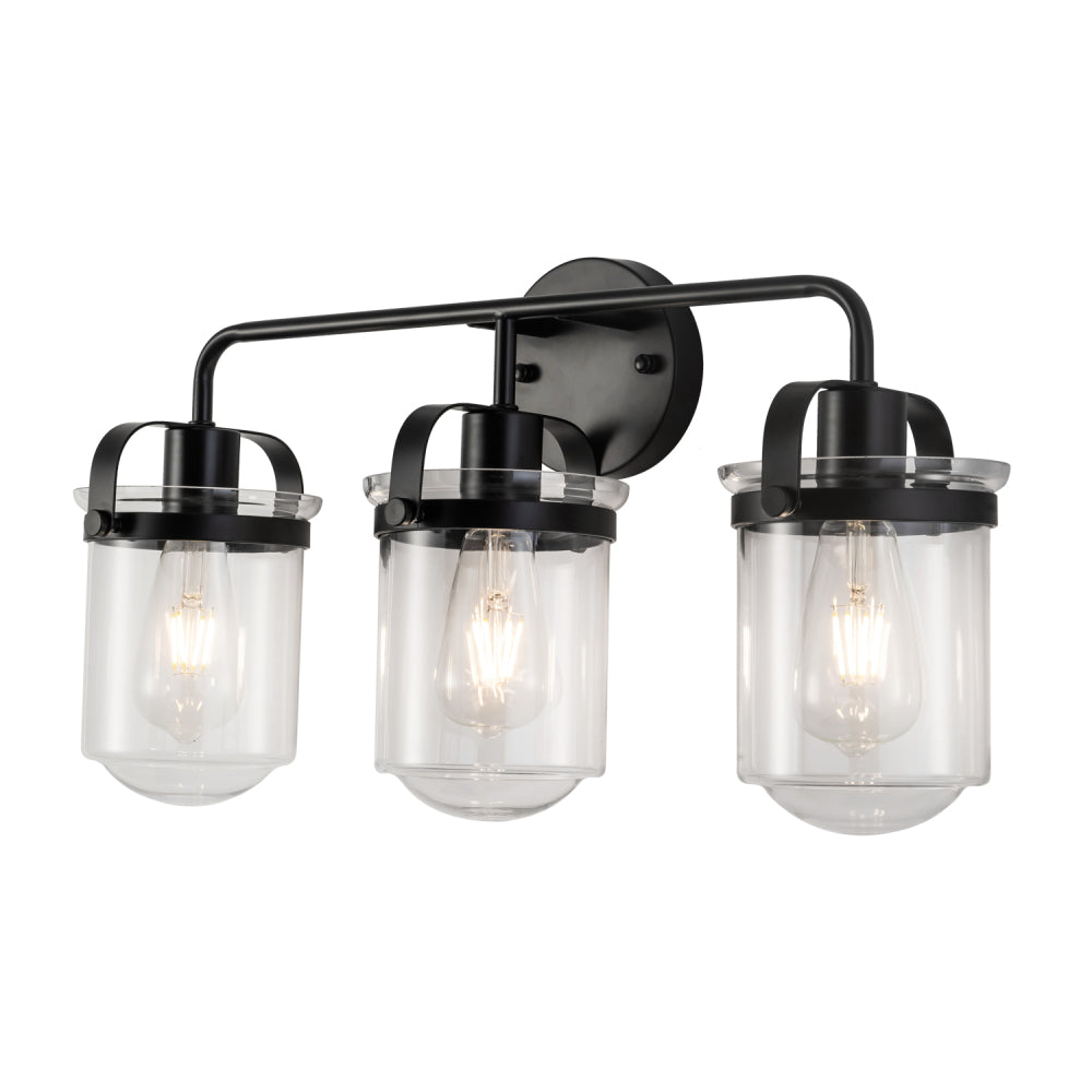 2-Light with Clear Glass Shade, Modern Sconce, Industrial Indoor  Light Fixture for Bathroom Living Room Bedroom Over Kitchen Sink, E26 Socket, [No Bulb]