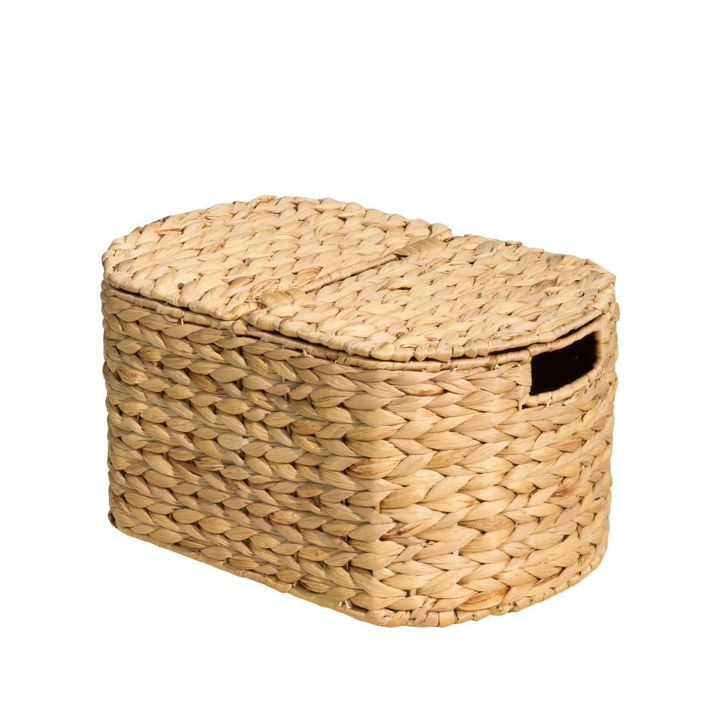 Water Hyacinth Woven Round 11" Storage and Planter Basket