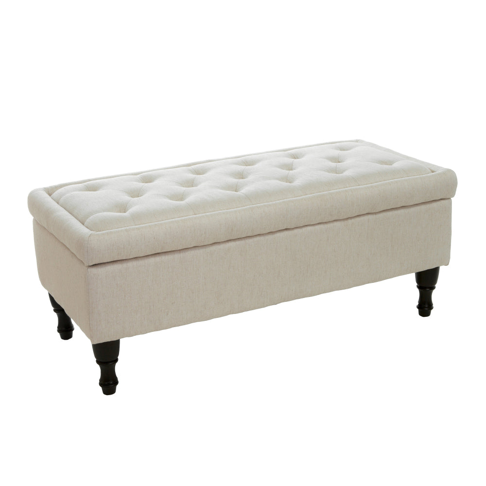 Storage Ottoman Bench with Solid wood legs, Tufted Ottoman with Storage Bench for Living Room, Large End of Bed Bench Ottomans, Modern Entryway Benches, Window & Bedroom Benches for Foot of Bed