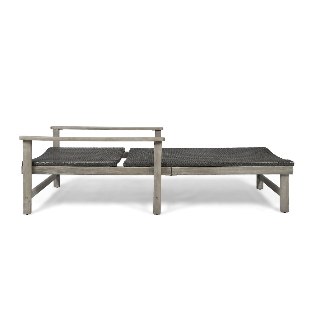 HAMPTON WOOD + WICKER CHAISE LOUNGE