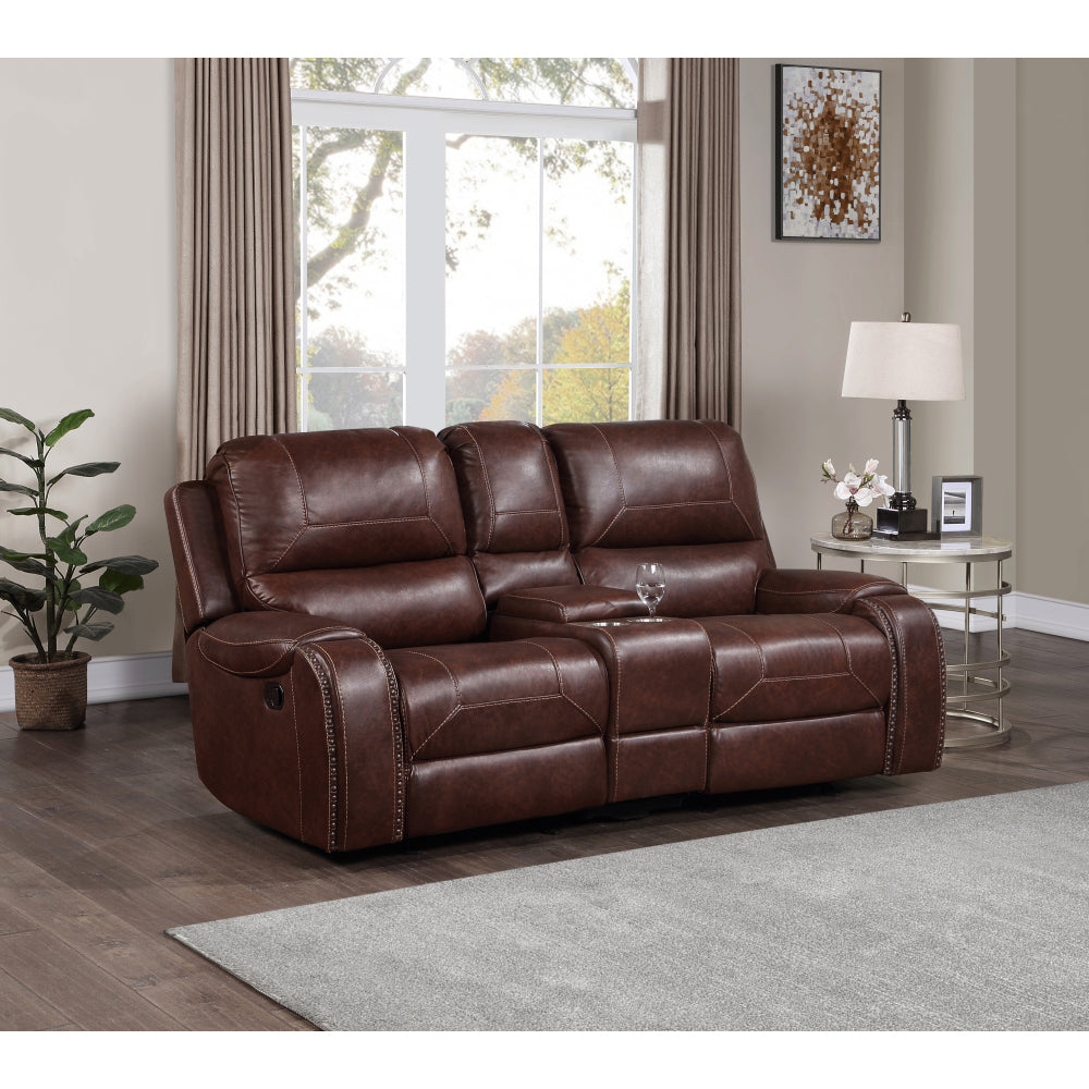 Keily - Manual Reclining Glider Loveseat - Dark Brown