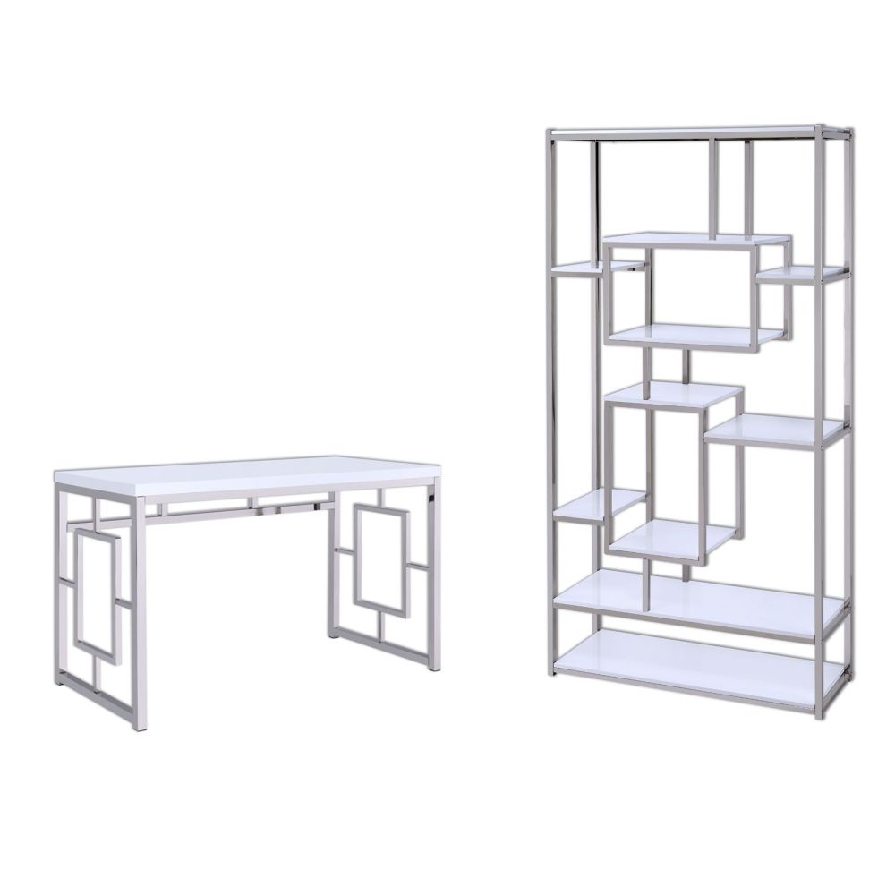 Alize - Bookcase And Desk - White