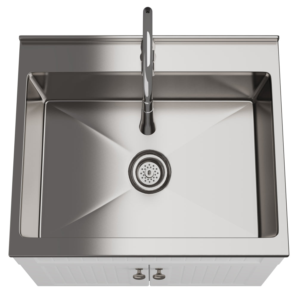 Beckham - 28" Laundry Cabinet with Faucet and Stainless Steel Sink - White